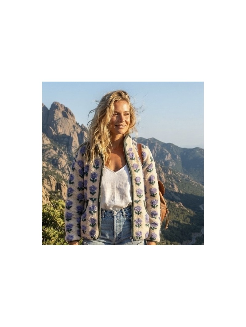 Polair / Gilet Fleur  mauve