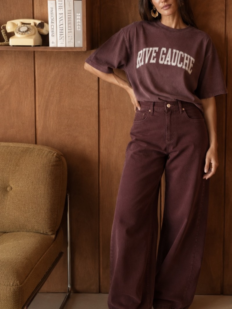 T-shirt Rive gauche bordeaux