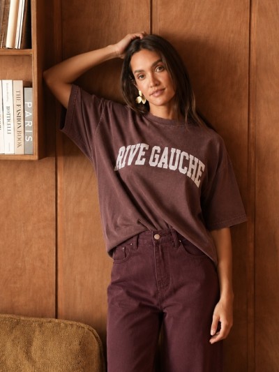 T-shirt Rive Gauche, bordeauxrood