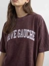 T-Shirt „Rive Gauche“ in Bordeauxrot