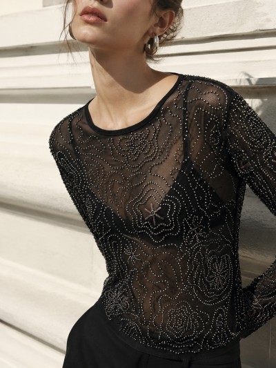 Bluse mit Pailletten