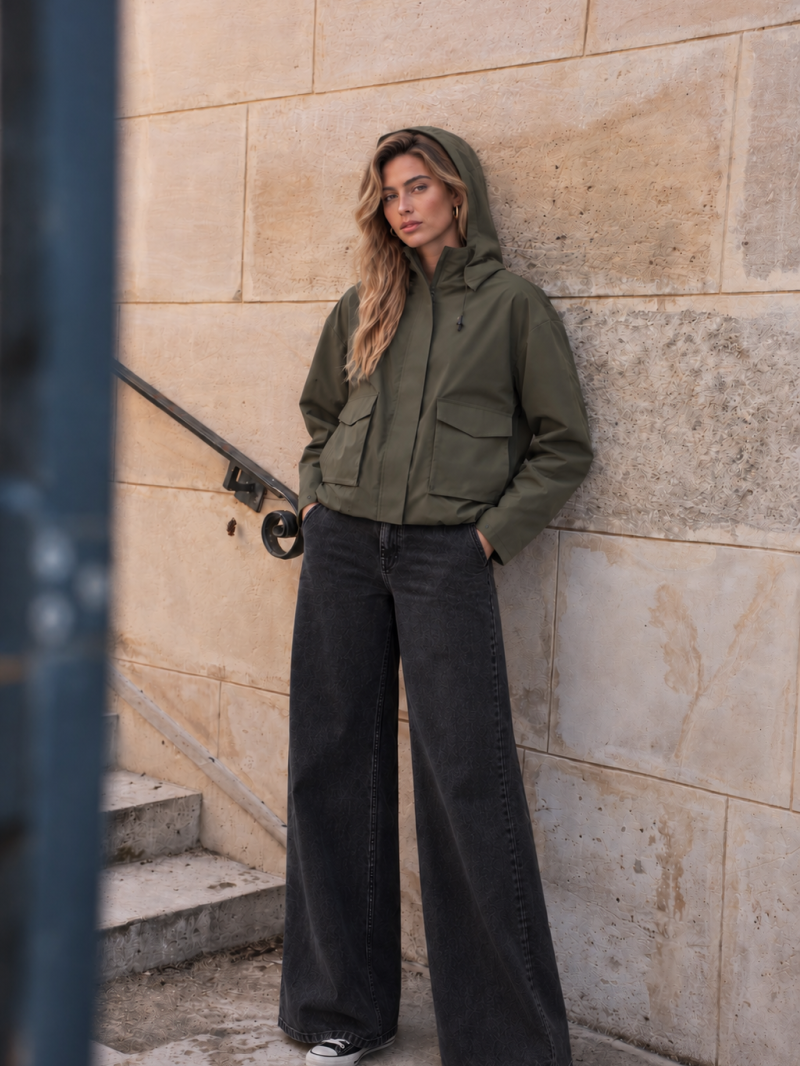 Veste de pluie Nadine courte avec poches