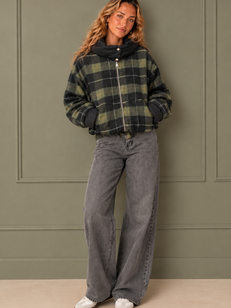 Jacke „Louise“ mit grünem Karomuster