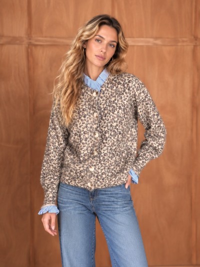 Strickjacke / Pullover „Mimi“ mit Leopardenmuster