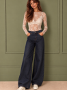 Blouse met kanten bootnek
