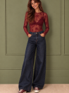 Blouse met kanten bootnek