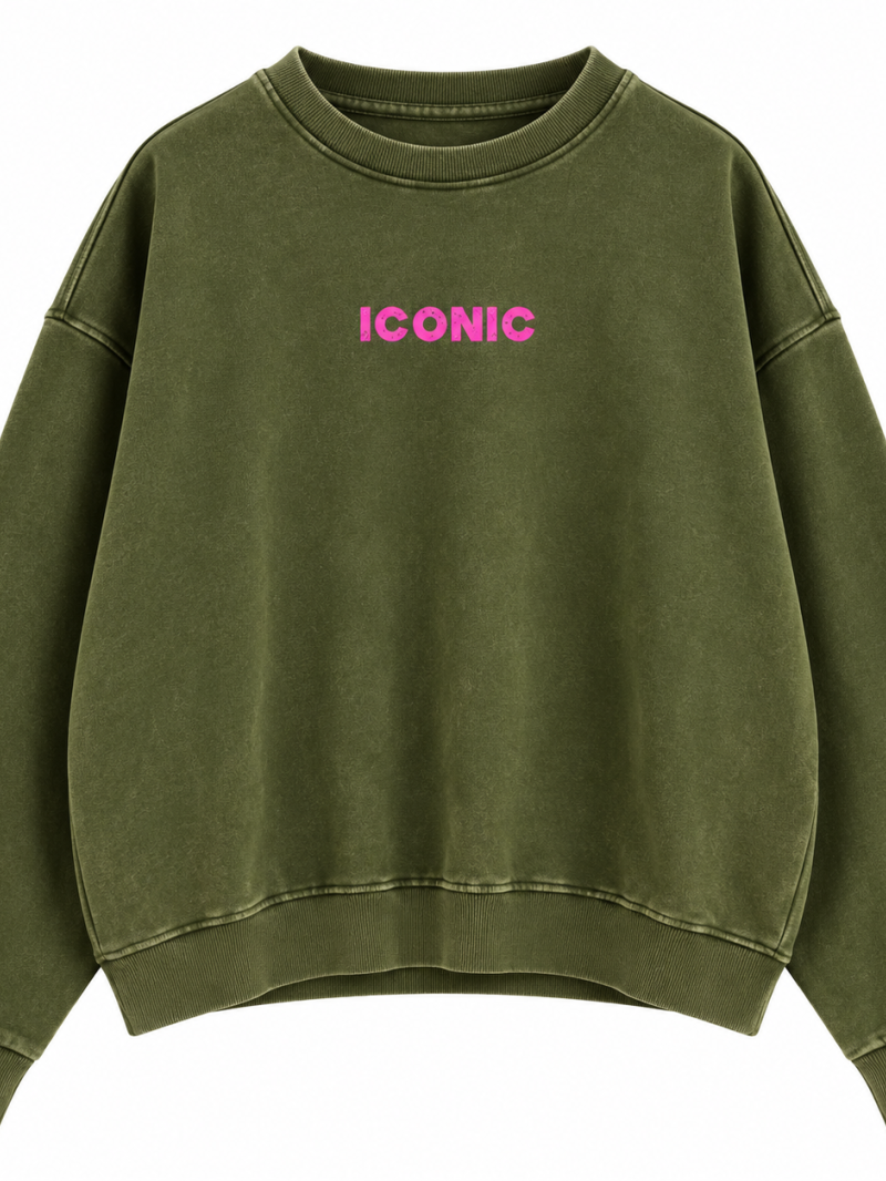 Sweat Iconic délavé 100% Coton