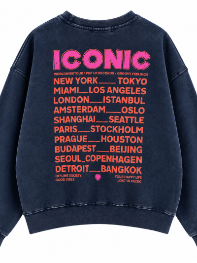 Sweat Iconic délavé 100% Coton