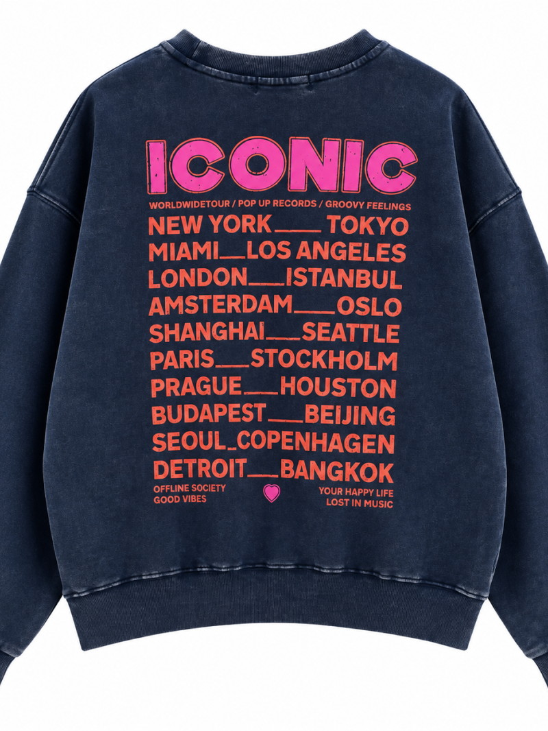 Sweat Iconic délavé 100% Coton