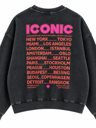 Sweat Iconic délavé 100% Coton