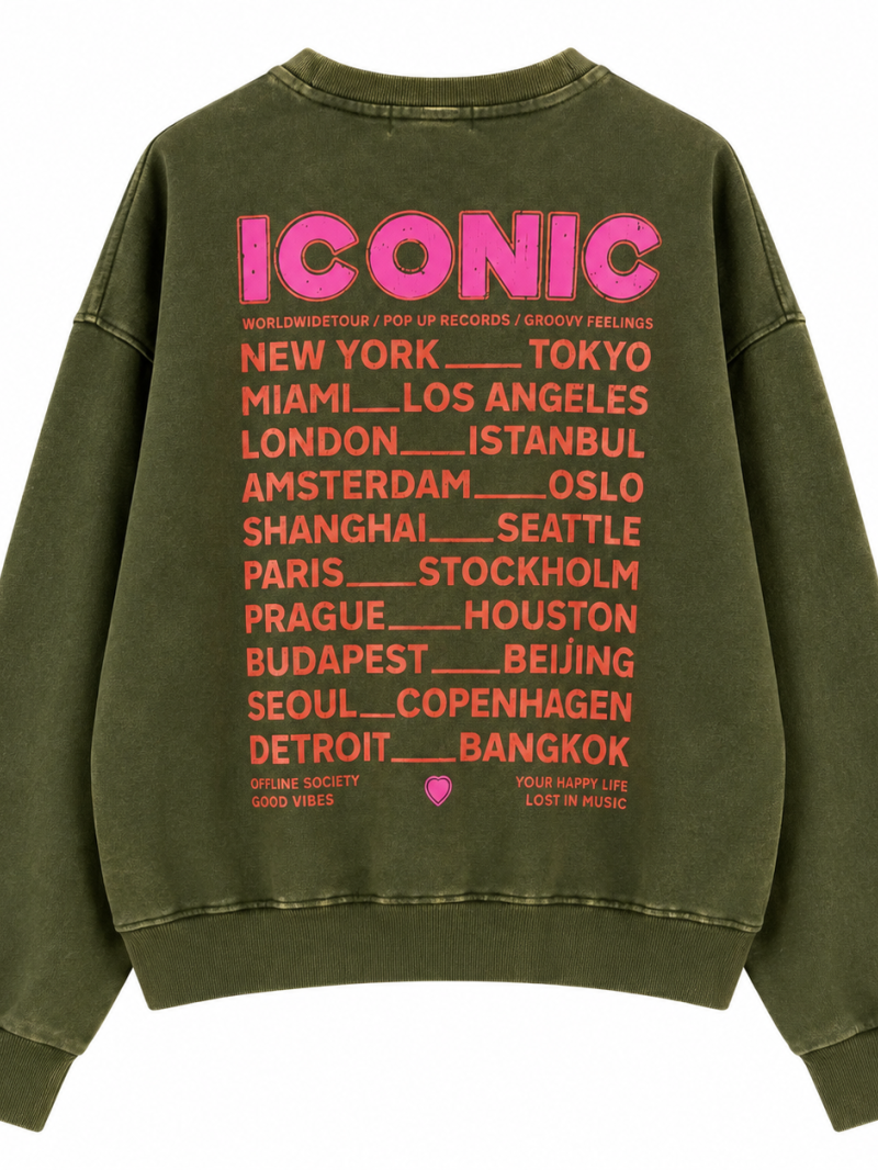 Sweat Iconic délavé 100% Coton