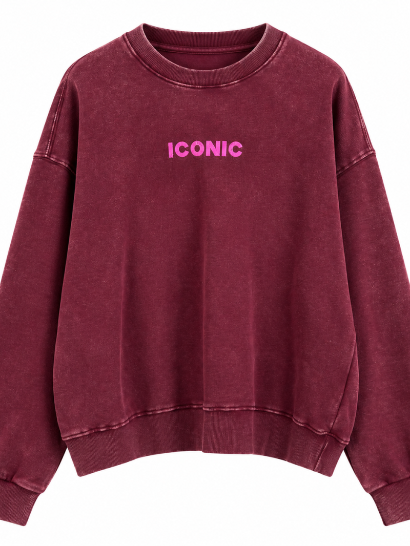 Sweat Iconic délavé 100% Coton