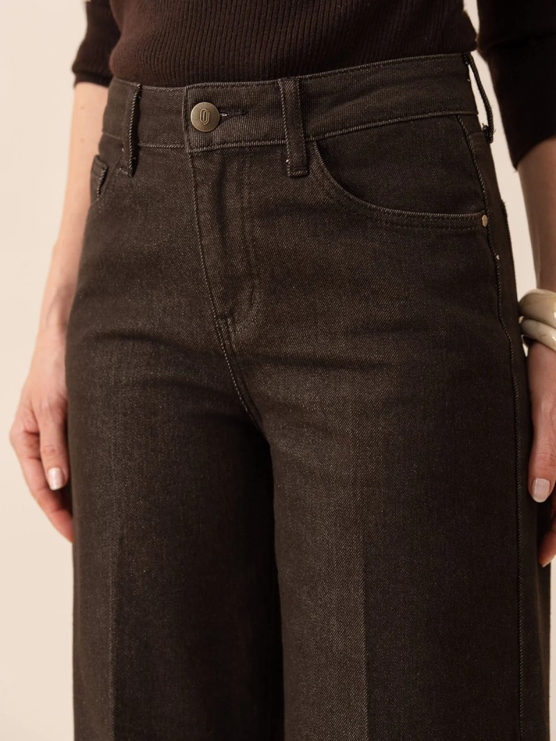 Vincianne-jeans in de kleur choco brut