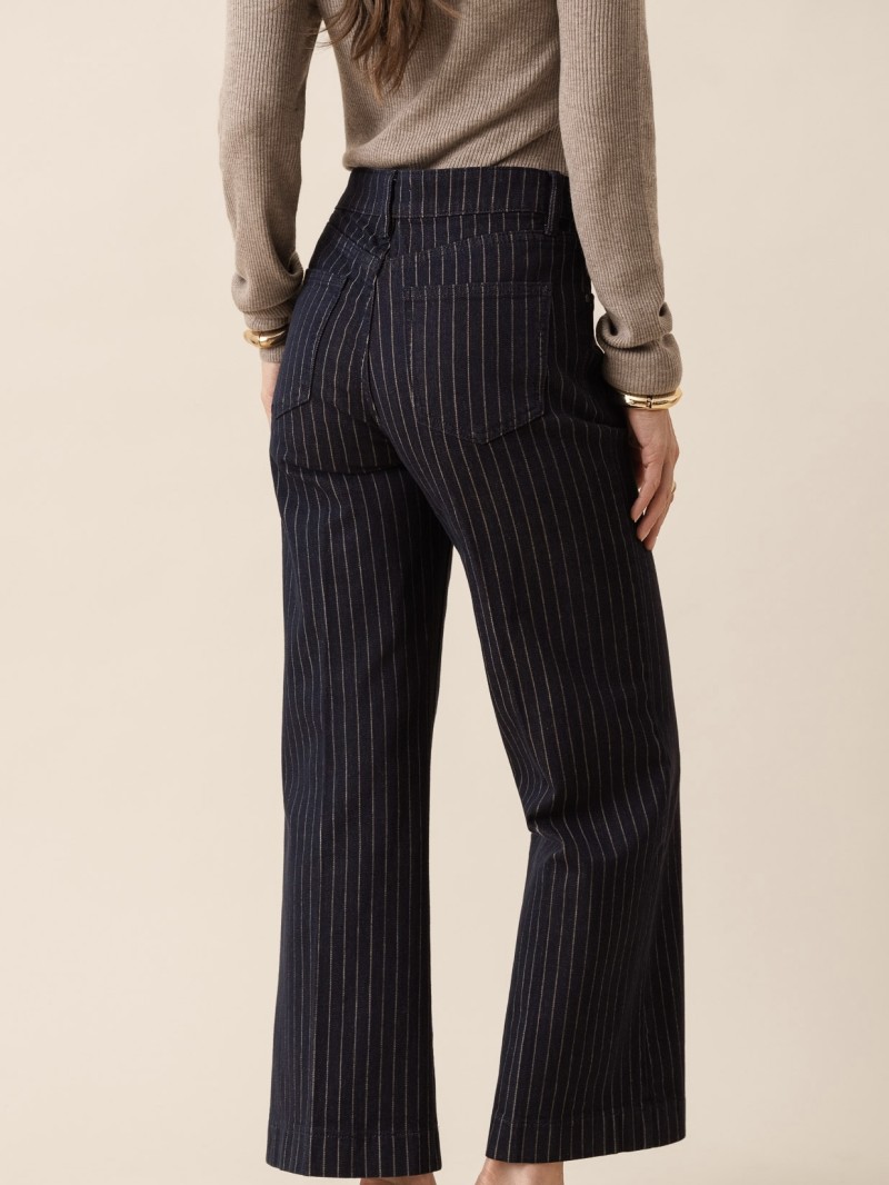 Jeans Vincianne ligné bleu