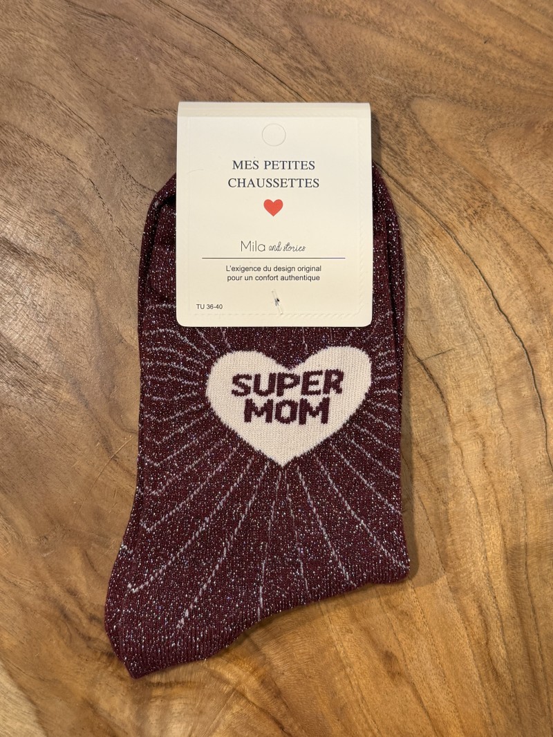 Super Mom-sokken met glitters