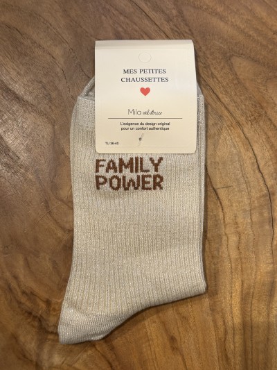 Family Power-Socken mit Glitzer