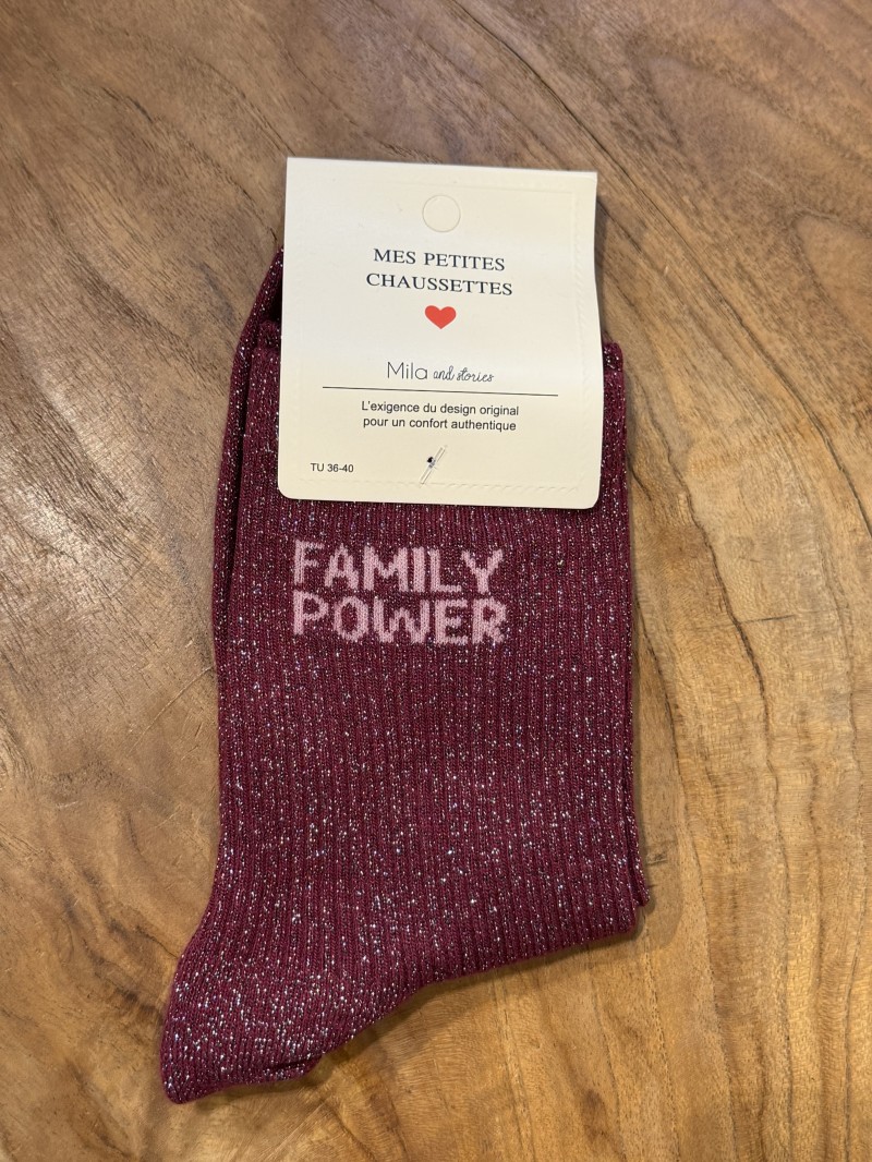 Family Power-Socken mit Glitzer