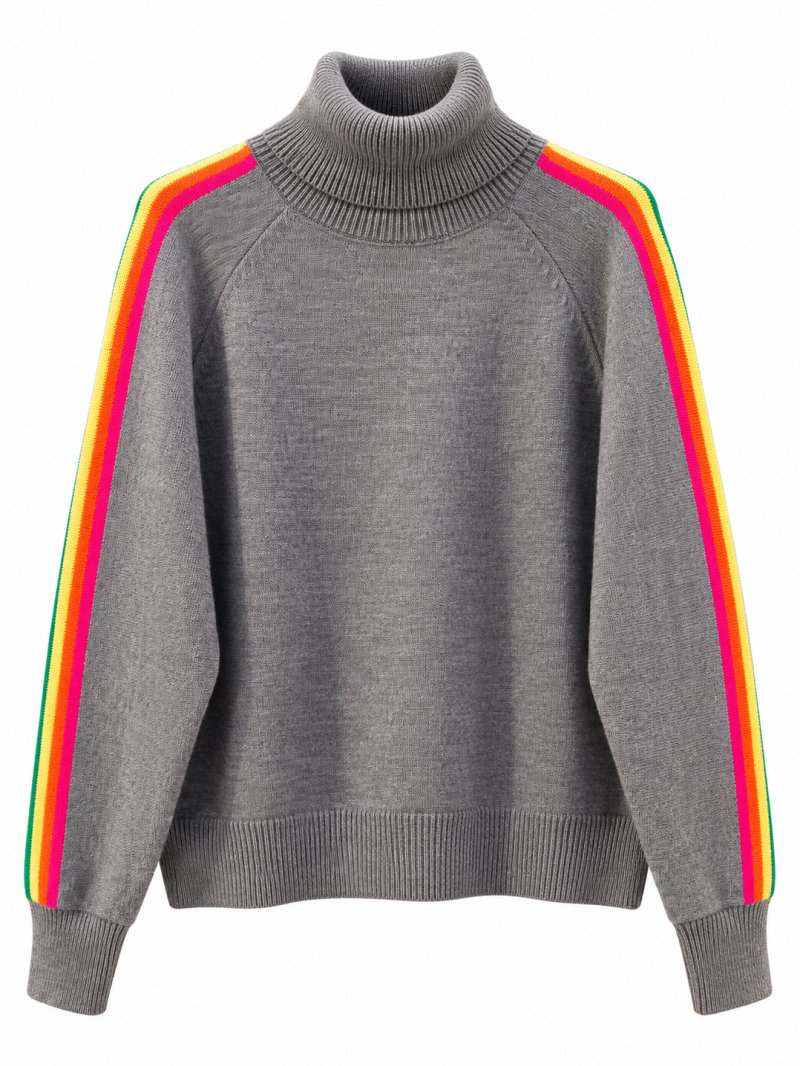 Pull Rainbow col roulé