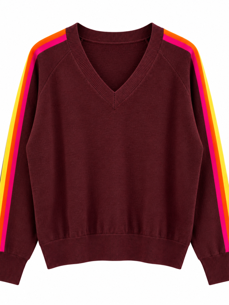 Pull-over „Rainbow“ mit V-Ausschnitt