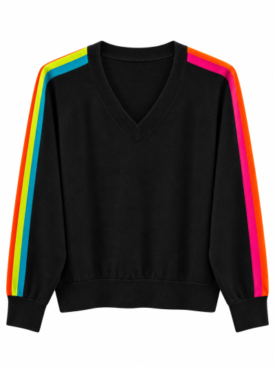 Pull-over „Rainbow“ mit V-Ausschnitt