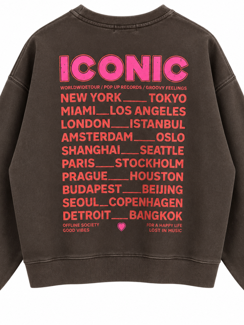 Sweat Iconic délavé 100% Coton